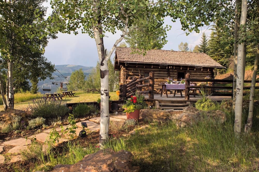 Outdoor banquet area