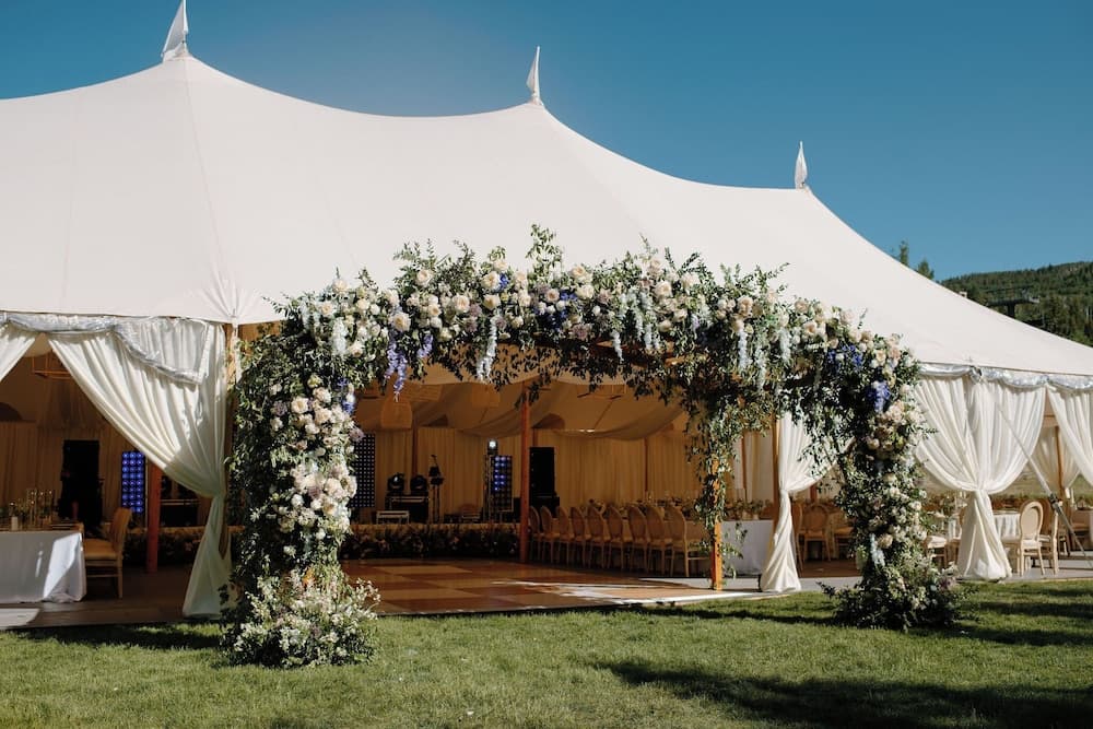 Outdoor wedding area