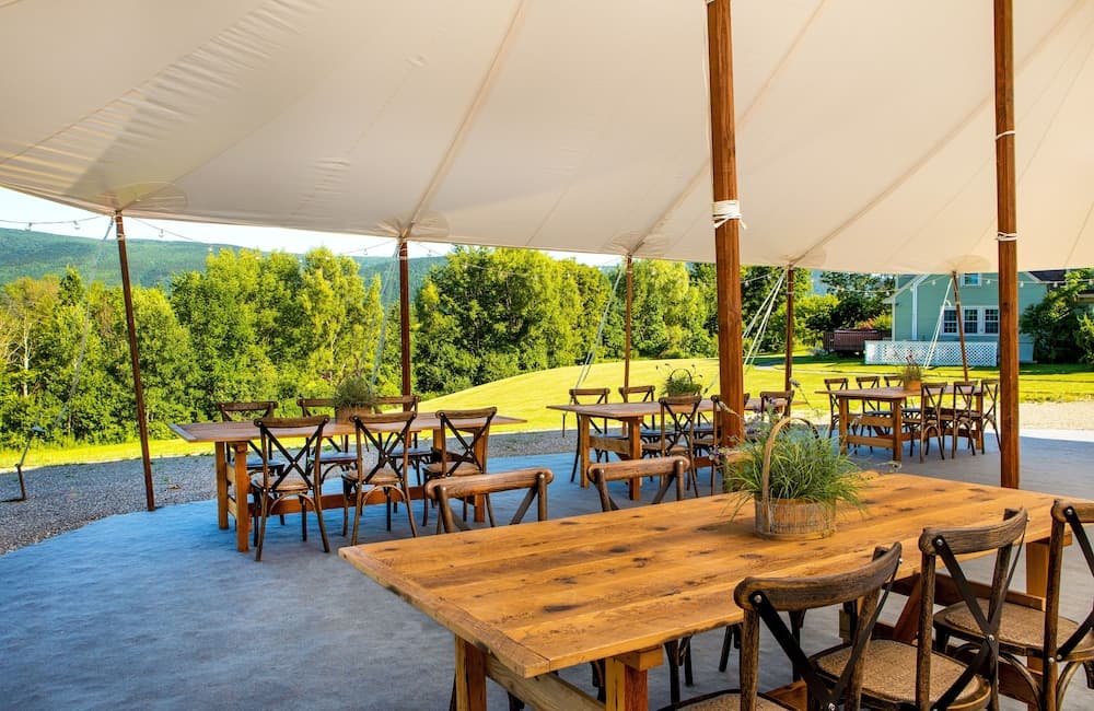 Outdoor banquet area
