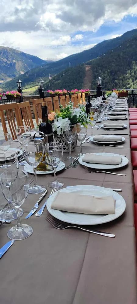 Outdoor banquet area