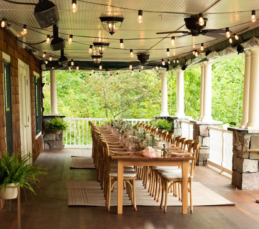 Outdoor banquet area