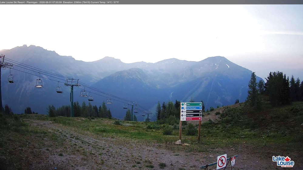 Lake Louise Mountain Top of Ptarmigan Cam