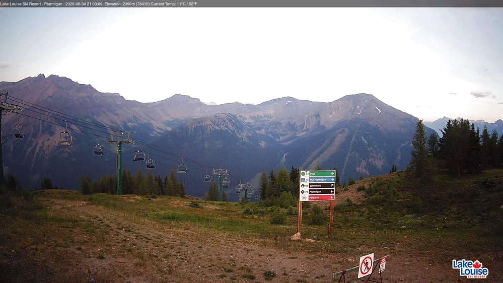 Lake Louise Mountain Top of Ptarmigan Cam