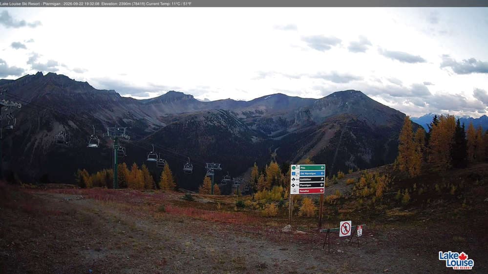 Lake Louise Mountain Top of Ptarmigan Cam
