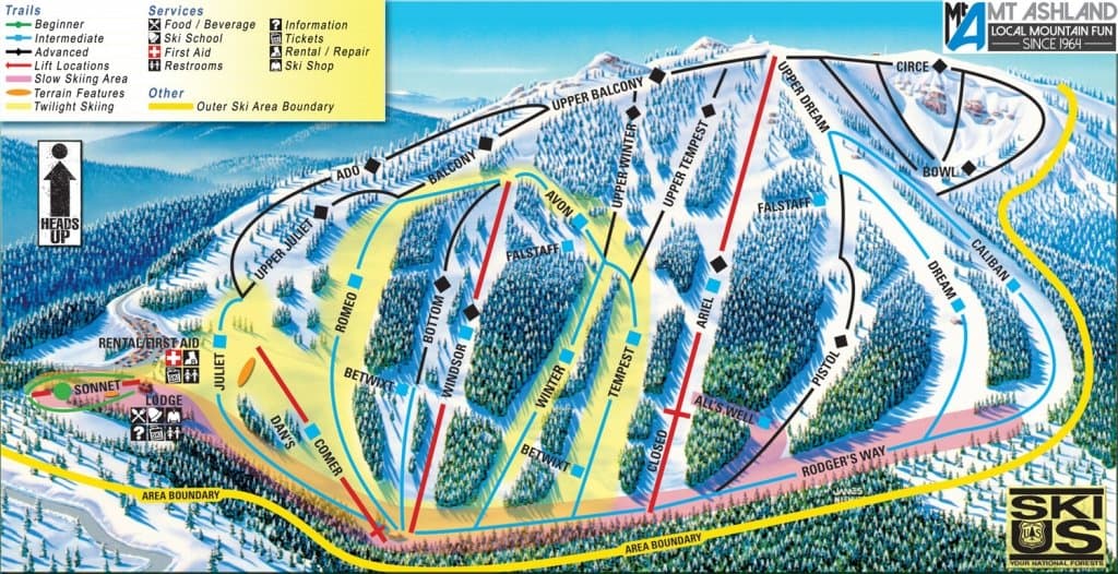 Mount Ashland Trail Map