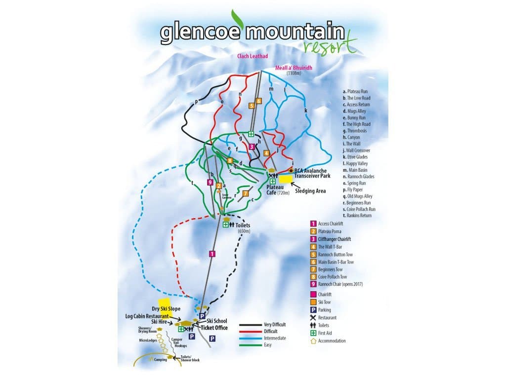 Glencoe Mountain Trail Map