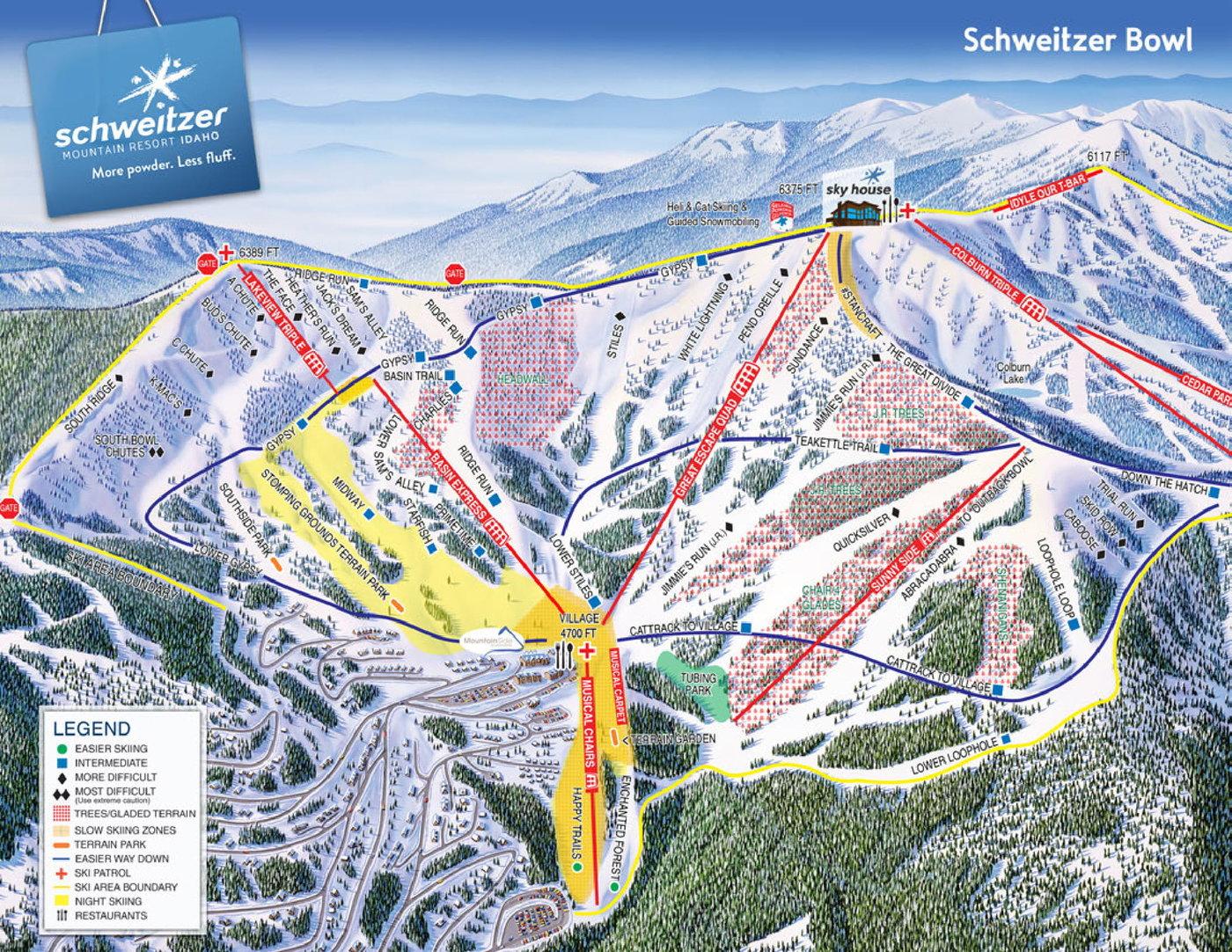 Schweitzer Mountain Resort Trail Map